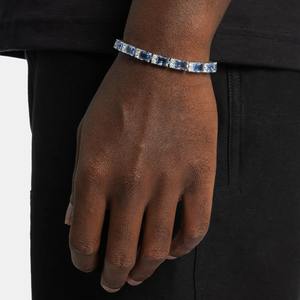 Indian Supplier Trendy Hip Hop Blue Stone Tennis <b>Bracelet</b> Luxury Jewelry for Men Street Style Available at Good Price - Product Image 4