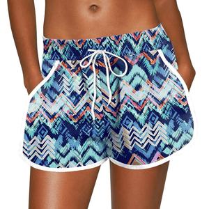 Confort nouvelle arrivée active vêtements de plage élégants grande taille décontracté cravate avant court imprimé vêtements confortables jambe large Shorts pour femmes - Product Image 2