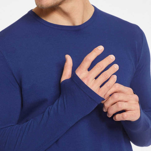 Custom Wholesale Breathable 100% Cotton Men's Long Sleeve T-Shirts <b>Lightweight</b> <b>Summer</b> Quick Dry High Quality Regular Fitness - Product Image 5