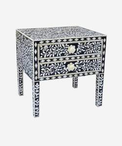 Cómoda de lujo hecha a mano con incrustaciones de hueso y elegante patrón floral, mueble de almacenamiento de madera perfecto para dormitorio - Product Image 2