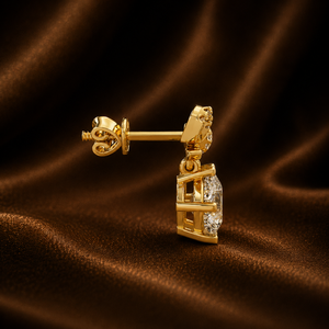 Classic Bow Ribbon Pave Dangle Earrings 14k Pure Gold Rhodium Plated <b>Cushion</b> Cut Lab Grown Diamond 2.10 CTW IGI Certified - Product Image 4