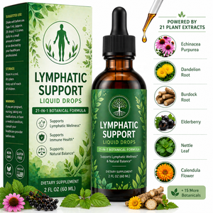 Gotas de Apoyo Linfático de Amazon en Tendencia, Complejo 21 en 1, 6000mg de Potencia, Sin Azúcar, Líquido Detox Adelgazante, Marca Privada - Product Image 1