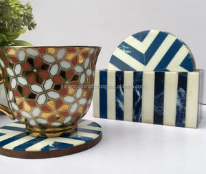 Posavasos de madera de resina, Juego de 4 posavasos hechos a mano para mesa de centro, posavasos de madera Natural y epoxi para cocina casera - Product Image 4