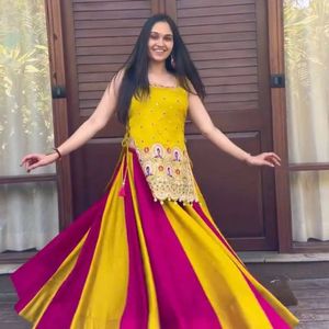 Premium Navratri Vichitra Silk Lehenga Choli With Heavy Embroidered <b>Shrug</b> Designer Garaba Wear Manufacturer By Royal Exports - Product Image 2