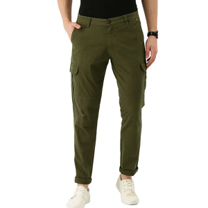 Pantalon cargo multi-poches Olive, pantalon utilitaire personnalisé pour homme, vêtements de travail décontractés pour l'extérieur, streetwear, vente en gros - Product Image 1