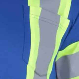 T-shirt de sécurité haute visibilité, classe 1 ANSI, EN ISO 20471 classe 2, bandes réfléchissantes bleues LED, manches courtes, vêtements de travail - Product Image 5