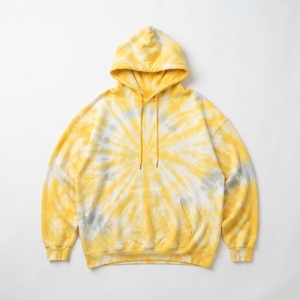 เสื้อฮู้ดโอเวอร์ไซส์แบบยูนิเซ็กซ์ สีเขียวอมฟ้า ลายมัดย้อมแบบเกลียว ผ้าฟลีซหนานุ่ม โพลีเอสเตอร์/คอตตอน สไตล์สตรีทแวร์ สามารถสั่งทำได้ - Product Image 3