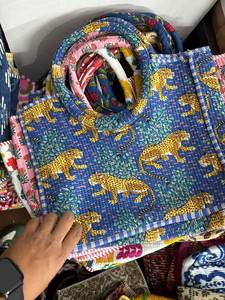Bolso tote acolchado Jaipuri, bolso de hombro de algodón, bolso tote grande para viaje y playa - Product Image 4