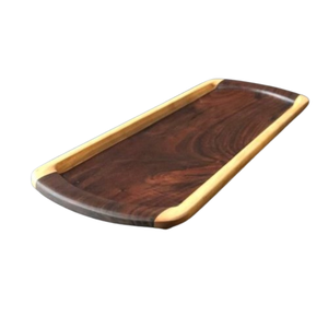 Plateau de service en bois personnalisable en gros, grand plateau rectangulaire en bois chevron pour hôtel, restaurant, hôtellerie, en promotion - Product Image 5