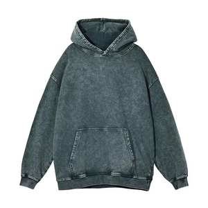 Sweat-shirt à capuche unisexe surdimensionné en coton molletonné 100% avec effet délavé personnalisé, idéal pour l'hiver, le streetwear, séchage rapide, mode décontractée, OEM - Product Image 6