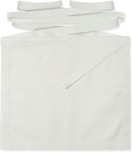 Premium Leather Masonic White Apprentice Entrance Member Apron <b>Beads</b> Magnet Customized Elegant White Ribbon <b>Trim</b> Handcrafted - Product Image 2