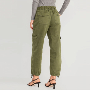 Wholesale Over Size Breathable Light Weight Ladies Flare <b>Cargo</b> Pants Casual Wear Fleece Women Flared <b>Cargo</b> Pants OEM Service - Product Image 2
