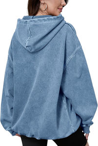 Custom Logo Blank Acid Wash <b>Hoodie</b> for Men and Women <b>Soft</b> Casual Hooded Sweatshirt OEM ODM Factory Supply - Product Image 4
