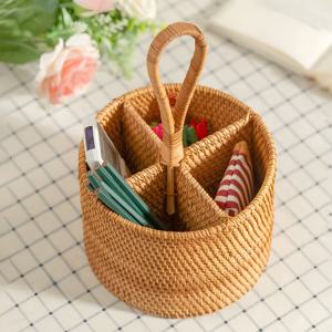 Rotin Ustensile Caddy Panier Porte-couverts Paniers Ustensiles Couverts Conteneur De Stockage Cuisine Table À Manger Décor - Product Image 6