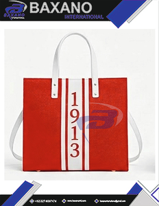 Delta |   Sigma |   Bolso Tote de Yute Resistente al Agua con Cremallera y Letras Griegas Elegantes para Miembros de la Hermandad Theta - Product Image 4