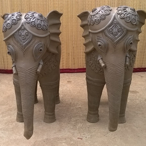 Decorative Terracotta <b>Elephant</b> for Living Room <b>Decor</b> Handcrafted Earthen <b>Elephant</b> Art Showpiece At Best Price By Supplier - Product Image 3