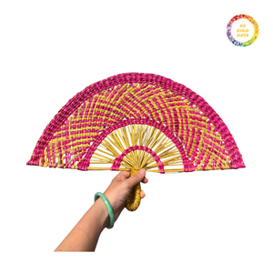 Abanico de Mano Rústico de Hierba Marina para Decoración del Hogar, Eventos y Regalos - Product Image 5