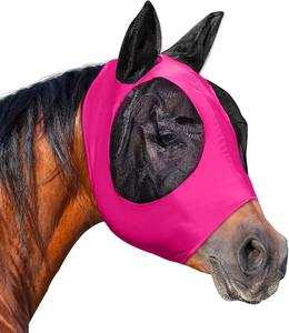 Masque anti-mouches pour chevaux personnalisé, respirant, anti-moustiques, élastique, protection du visage, masque en maille avec protection des oreilles - Product Image 1