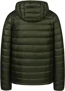 Veste matelassée à capuche pour homme, couleur unie, fermeture éclair, coupe-vent, vêtements décontractés d'hiver, coupe régulière, rembourrage en polyester - Product Image 4