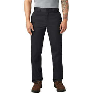 Pantalones Casuales de Pierna Recta para Hombre, Negros, Antiarrugas, de Poliéster de Peso Medio, Estilo Otoñal, Cierre de Botón con Bolsillos Laterales - Product Image 4
