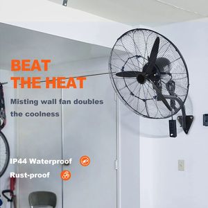 Ventilatore Commerciale a Parete da 30 Pollici con Nebulizzazione, 3 Velocità, Alta Velocità 9500 CFM, Impermeabile, Oscillante, Design Industriale per Spina AU/US - Product Image 3