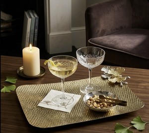 Bandeja de Servicio con Diseño de Mariposa Martillada, para Hotel, Restaurante y Fiestas, Bodas, Hecha a Mano, en Dorado y Plateado, de Doble Tono, de Lujo - Product Image 6