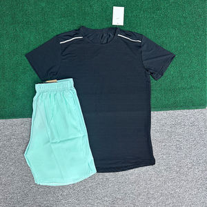 T-shirts et shorts de sport pour hommes de marque tendance, séchage rapide, respirants, hauts de fitness et vêtements de football, t-shirts de course et de sport à manches courtes - Product Image 3