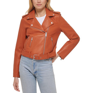 Chaqueta de Cuero PU Premium para Mujer, Manga Larga, Cuello Alto, Corte Ajustado, Cierre de Cremallera, Estilo Casual, Moda Otoño Invierno, Ropa de Calle - Product Image 4