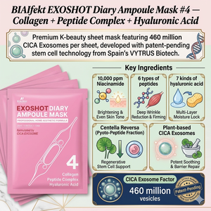 Masque Ampoule Coréen EXOSHOT CICA Collagène Peptide Acide Hyaluronique Hydrogel Anti-Âge Apaisant les Pores Éclaircissant le Teint - Product Image 2