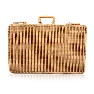 Hermosa bolsa de viaje para mujer, tejida a mano, maleta de mano, cesta de equipaje de ratán con asa. - Product Image 3