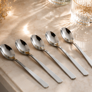 Durable Food Grade Stainless Steel Long Handle Anti-Slip <b>Table</b> <b>Spoons</b> Set | Mirror Modern Luxury Design Dishwasher Safe Home - Product Image 6