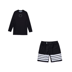 Conjunto de Camiseta de Manga Larga y Pantalones Cortos Azules para Niños, Secado Rápido, Ropa de Artes Marciales Mixtas, Corte Regular, Poliéster, Kit Deportivo Infantil - Product Image 2