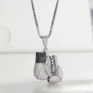 Hot Selling Gold Plated Boxing <b>Gloves</b> Solid 925 <b>Silver</b> Full Iced Out Moissanite Luxury Party Pendant for Men Women - Product Image 5