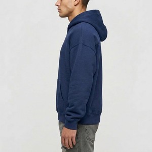 Sudadera con Capucha Azul Marino para Hombre y Mujer, Sudadera con Capucha de Forro Polar Extra Grande, Logotipo Personalizado, Estilo Urbano Informal - Product Image 3