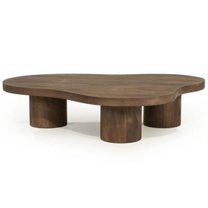 Table basse moderne en bois de manguier éco-responsable, fabriquée à la main, pour le salon - Product Image 3