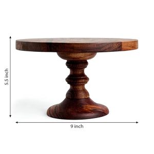Handmade Wooden <b>Cake</b> <b>Stand</b> Floral Bird Dessert Pedestal Round Display Holder for Wedding Party Table Decor - Product Image 3