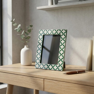 Cadre photo en os incrusté, artisanat très demandé, technique de polissage, style nautique et animalier, décoration intérieure - Product Image 5