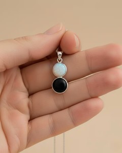 Tourmaline <b>Opal</b> Pendant <b>Necklace</b> Natural Gemstone Crystal Jewelry Handmade Fashion Gift for Women Elegant Style - Product Image 5