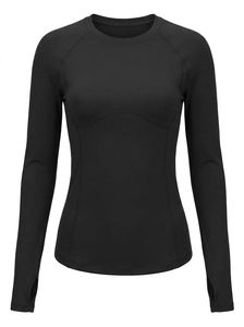Camiseta de Yoga de Manga Larga para Mujer, Tejido Suave Premium, Transpirable, Ecológico, Poliéster/Nailon, Ropa Deportiva Cómoda - Product Image 2