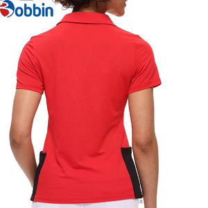 เสื้อโปโลผู้หญิงปักโลโก้ตามสั่ง ระบายอากาศได้ดี ออกแบบเองได้ เสื้อกอล์ฟผู้หญิงมีปกและกระเป๋า สีพื้น แขนสั้น - Product Image 4