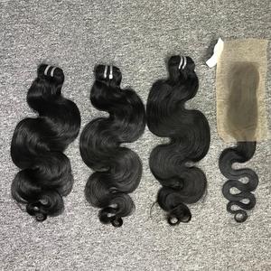 Vente en gros Vietnamien 200 Densité Ensemble Complet Vague de Corps 2by6 HD Paquets de Fermeture 100% Vierge Couleur Naturelle Extensions de Cheveux Humains - Product Image 1
