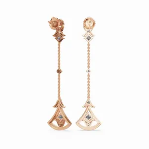Luxe Lab Grown <b>Diamond</b> Drop <b>Earrings</b> in 18K Rose Gold 126 Pieces IGI Certified Round Pear & Princess Cut for Women - Product Image 1