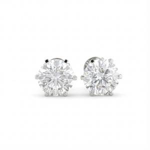 Boucles d'oreilles rondes Martini - 6 griffes serties de diamants - Or 9k, 14k, 18k - Product Image 4