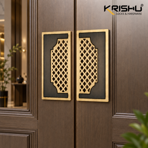 Poignée de porte double en maille carrée, finition noir mat antique, pour entrées résidentielles, quincaillerie de porte architecturale et intérieure - Product Image 3