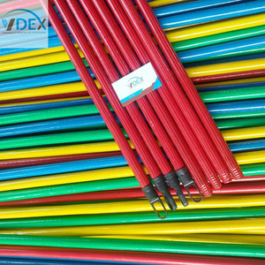 ไม้กวาดไม้คุณภาพสูง vdex พร้อมหัวไม้กวาด PVC และด้ามไม้ถูพื้นสีแดง - Product Image 2