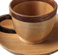 Tasse à thé en bois artisanale écologique, ensemble de vaisselle naturelle, design américain moderne et vintage, cadeau d'anniversaire pour les amateurs de thé