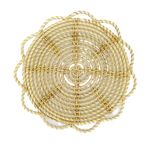 Assiette de présentation ronde élégante en rotin pour table à manger, faite à la main, style rustique, pour décoration de table de mariage - Product Image 1