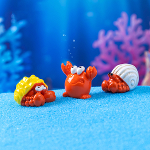 Nouvelle Arrivée Figurine Miniature en Résine Crabe Ermite Décoration DIY Micro-Paysage Océanique Petits Ornements Vie Marine Jardin Féerique - Product Image 6