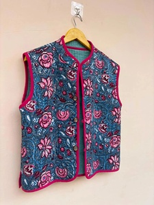 Black <b>Velvet</b> Vintage Short Boho Vest Embroidered Indian Ethnic Sleeveless <b>Jacket</b> Cotton Lined Festival Gift Her Floral Pattern - Product Image 1