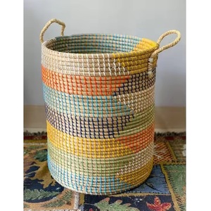 Clothing Vietnam Round/Rectangle/Square Flexible Eco-Friendly Natural/customized Color Seagrass water <b>hyacinth</b> <b>basket</b> - Product Image 2